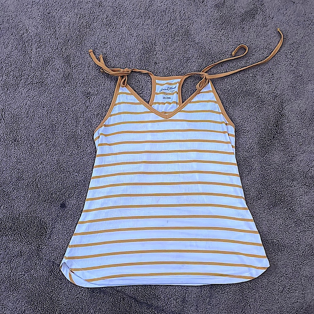 yellow and white tank top